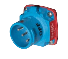 MELTRIC 63-18125-K16 DSN20 Plug (inlet), 20A, 120 VAC, 1P+N+G configuration, type 4X, blue, UL/CSA