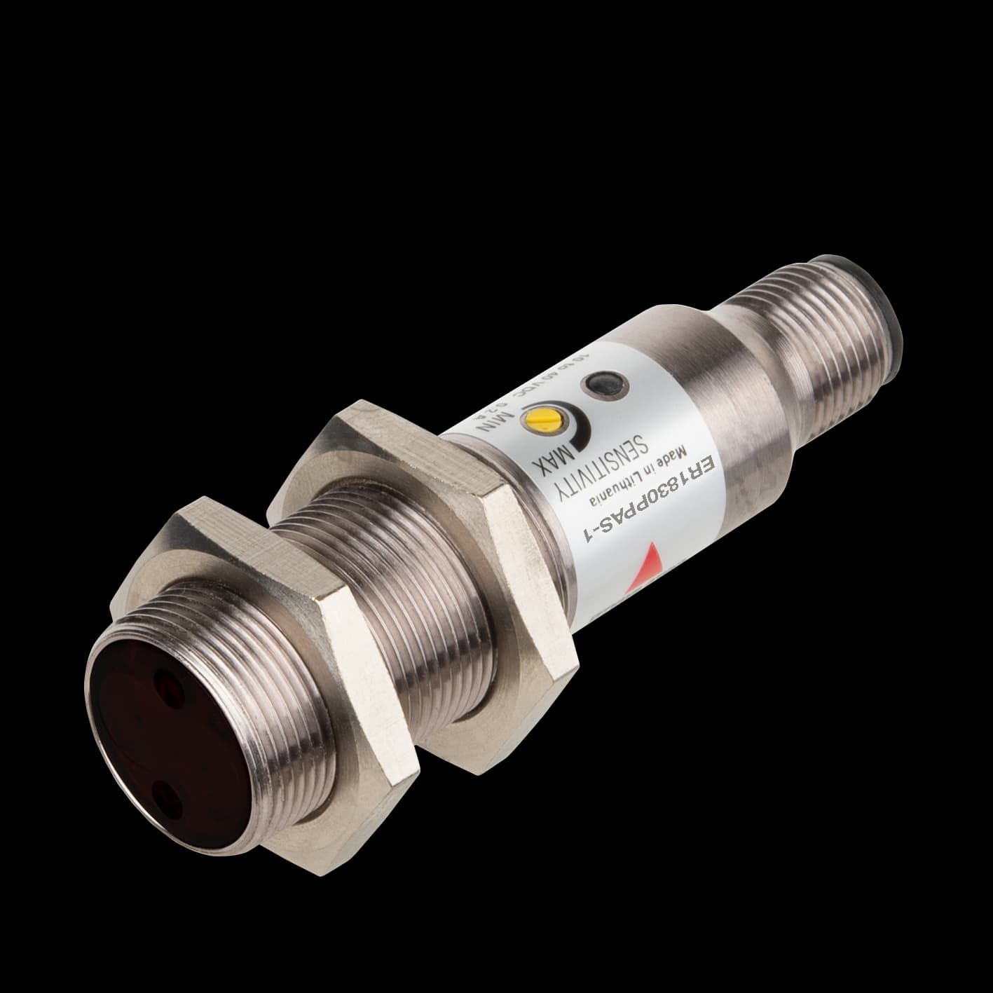 Carlo Gavazzi ER1830PPAS-1 Retro-reflective Photoelectric Sensor, Range 3000mm, Infrared modulated light 880nm, Power Supply 10-40VDC, PNP Output, NO and NC, Light and Dark Switching, M12 Plug ER1830PPAS-1 on Advantage Electric Supply