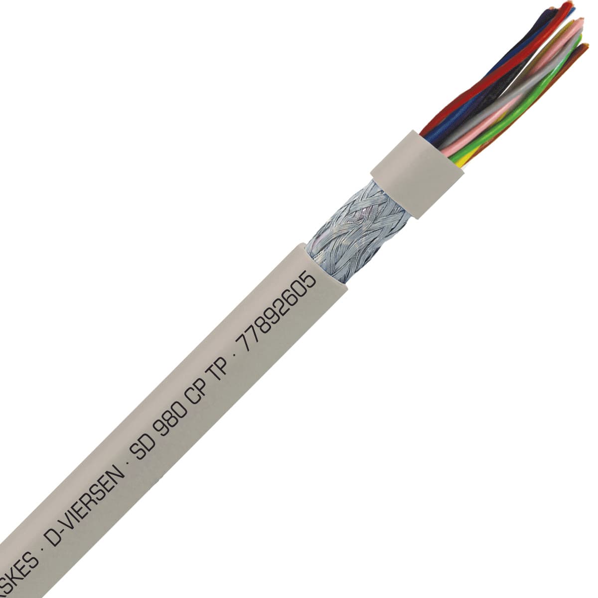 SAB 77892605 SD 980 CP TP - 26 AWG/5pr, shielded halogen-free continuous flex heavy duty PUR data cable, UL, CSA, CE, RoHS 77892605 on Advantage Electric Supply
