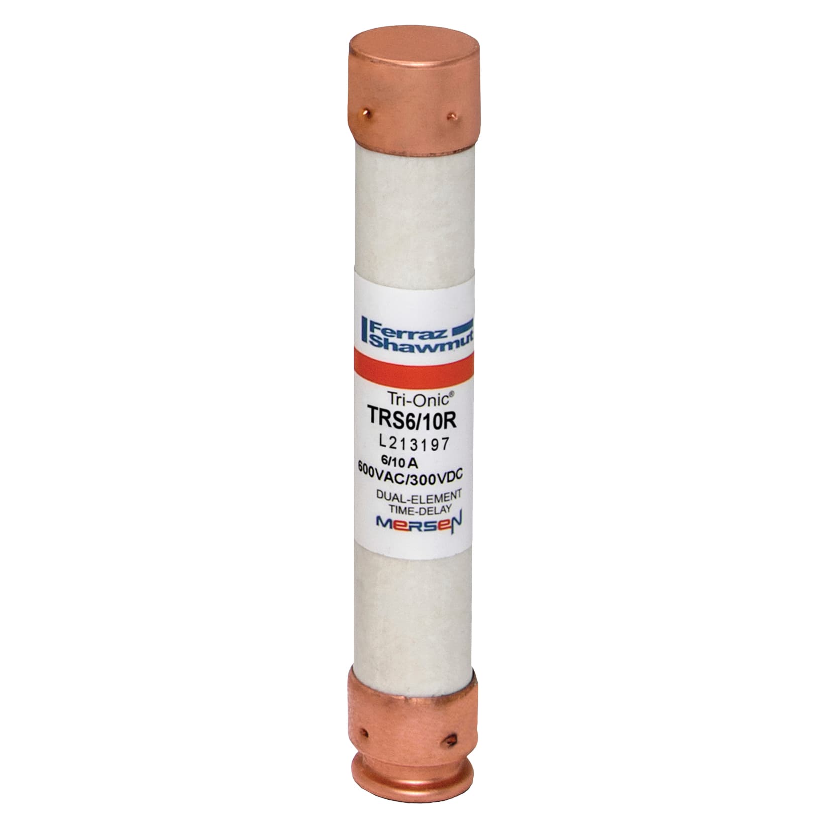 Mersen TRS6/10R TRS6/10R Mersen - Fuse TRS-R - Class RK5 - Time-Delay 600VAC 600VDC 0.6A Ferrule Tri-Onic® TRS6/10R on Advantage Electric Supply