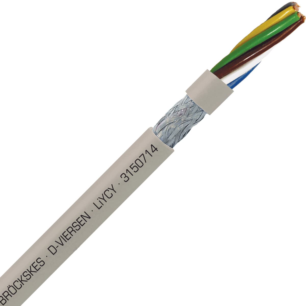 SAB 3150714 LiYCY - 26 AWG/7c, shielded multi-conductor signal and control PVC cable with DIN color code 3150714 on Advantage Electric Supply