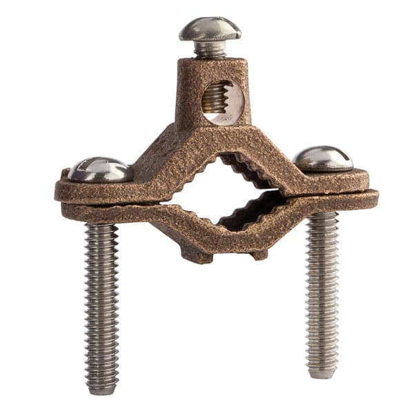 NSI Industries G-2-SDB-SB G-2-SDB-SB NSI - Direct Burial Bronze Ground Clamp, 1 1/4" - 2" Conduit Size, 2 Str Ground Wire Max, Silicon Bronze Hardware G-2-SDB-SB on Advantage Electric Supply