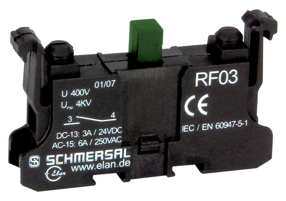 Schmersal RF03.1 RF03.1 Schmersal - Command and signalling devices; Contact and light terminal blocks (RF/RL); Screw connection; 13-14 (Contact labelling) RF03.1 on Advantage Electric Supply