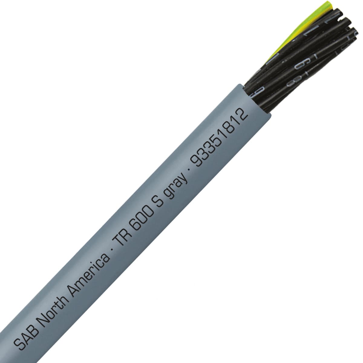 SAB 93351812 TR 600 S gray - 18 AWG/12c, oil resistant flexible exposed run tray cable, UL, CSA, WTTC, NFPA 79, CE, RoHS 93351812 on Advantage Electric Supply