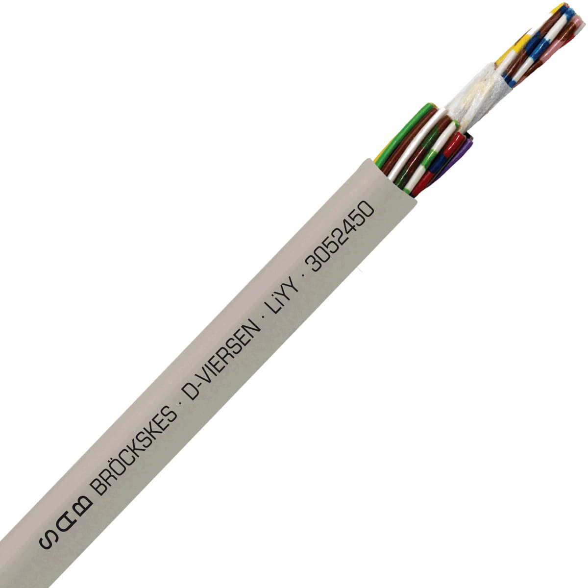 SAB 3052450 LiYY - 20 AWG/24c, multi-conductor signal and control PVC cable with DIN color code 3052450 on Advantage Electric Supply