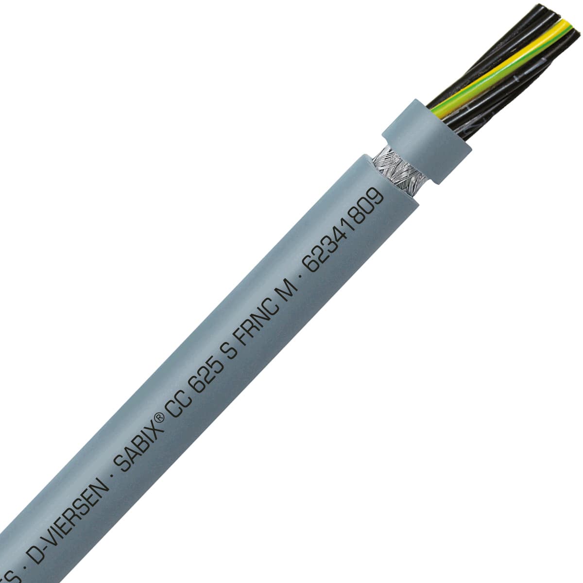 SAB 62341809 SABIX CC 625 S FRNC M - 18 AWG/9c, shielded halogen-free flame retardant flexible control cable, UL, CSA, CE, RoHS 62341809 on Advantage Electric Supply