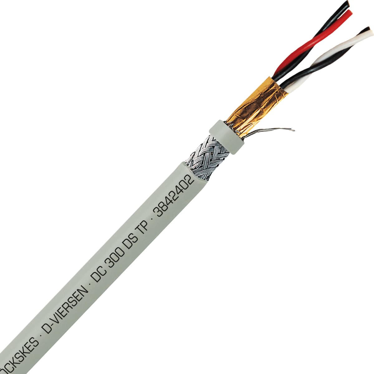SAB 3842402 DC 300 DS TP- 24 AWG/2pr, multi-paired double shielded PVC signal and control cable, AWM 3842402 on Advantage Electric Supply