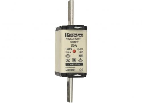 Mersen H201349 NH fuse-link gG, 500VAC, size 2, 50A double indicator/insulated tags H201349 on Advantage Electric Supply