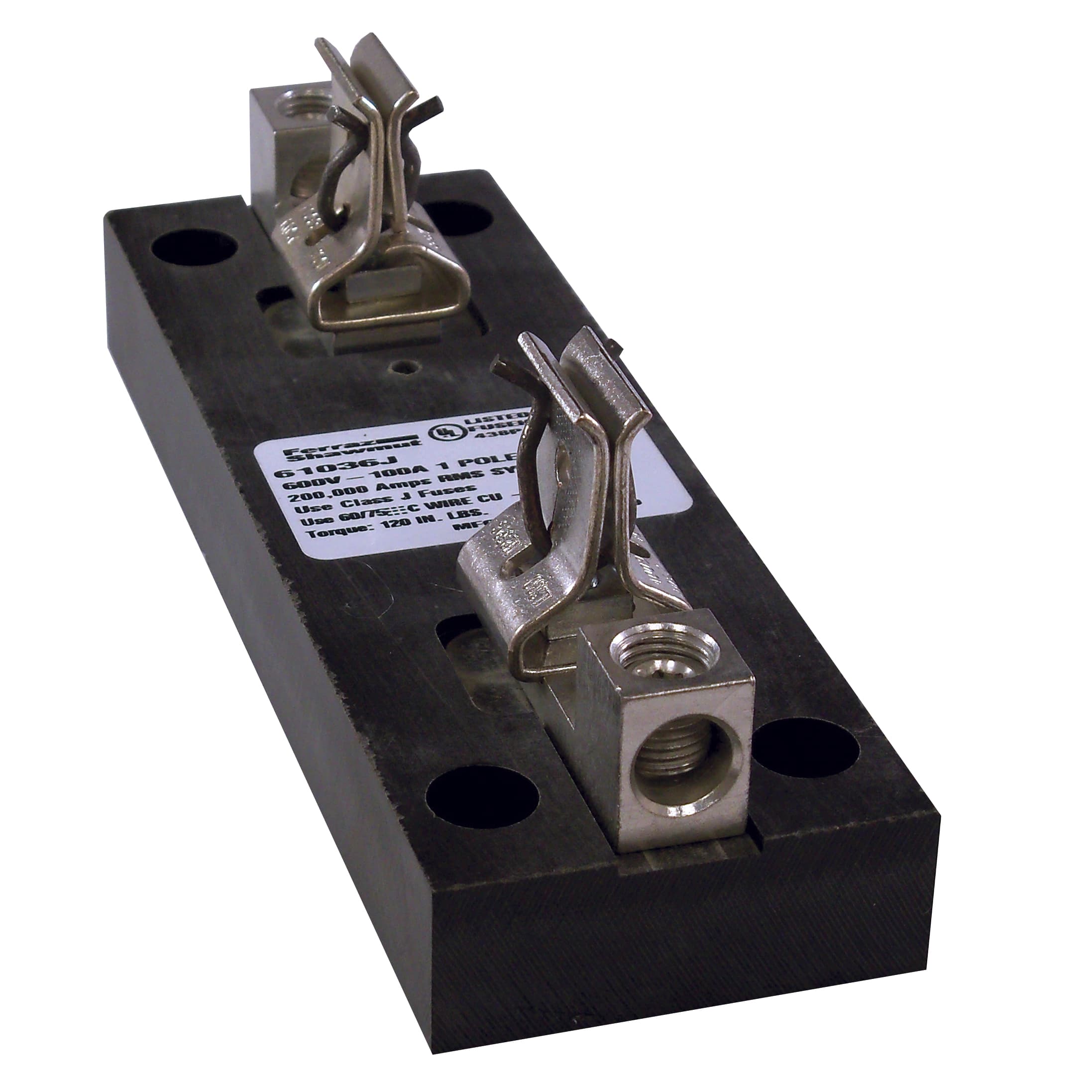 Mersen 61036J 61036J Mersen - Fuse Block 600VAC 600VDC Class J 100A 1-Pole Copper Box 61036J on Advantage Electric Supply