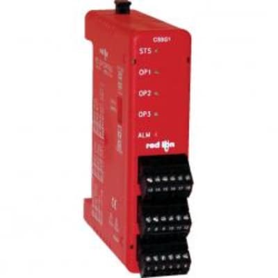 Red Lion CSSG10RA Red Lion CSSG10RA is an I/O unit designed for DIN rail mounting, suitable for operation in ambient air temperatures ranging from 0 to +50°C. It features 1 analog output that can be configured for 4-20mA, 0-20mA, or 0-10Vdc, and 3 digital outputs, with two being contact type NO and one being NO/NC SPDT contact type. The unit also includes 1 analog input for strain gauge with a 16-bits conversion rate. It functions as a single-loop PID module within the Modular multi-zone PID controllers series, facilitating connection to a base controller. The CSSG10RA supports a 15Hz analog input sampling rate, ensuring timely and accurate data processing for various automation applications. CSSG10RA on Advantage Electric Supply