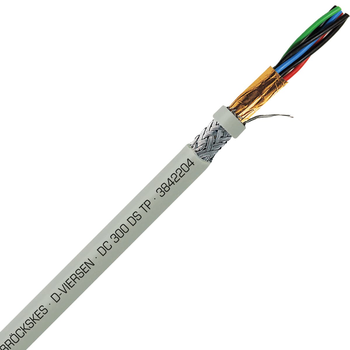 SAB 3842204 DC 300 DS TP- 22 AWG/4pr, multi-paired double shielded PVC signal and control cable, AWM 3842204 on Advantage Electric Supply