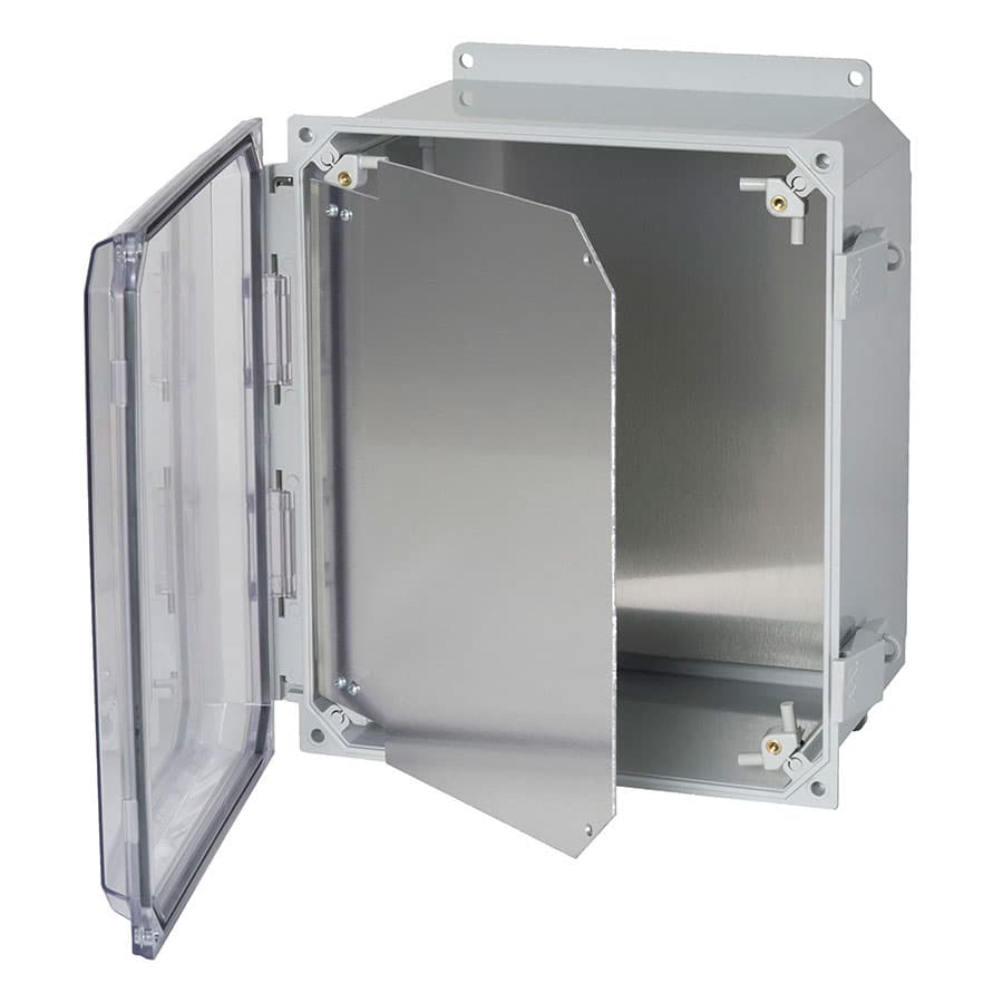 Allied Moulded Products HFPP66 Hinged front panel kit for use with 6"x6" POLYLINE® enclosures HFPP66 on Advantage Electric Supply