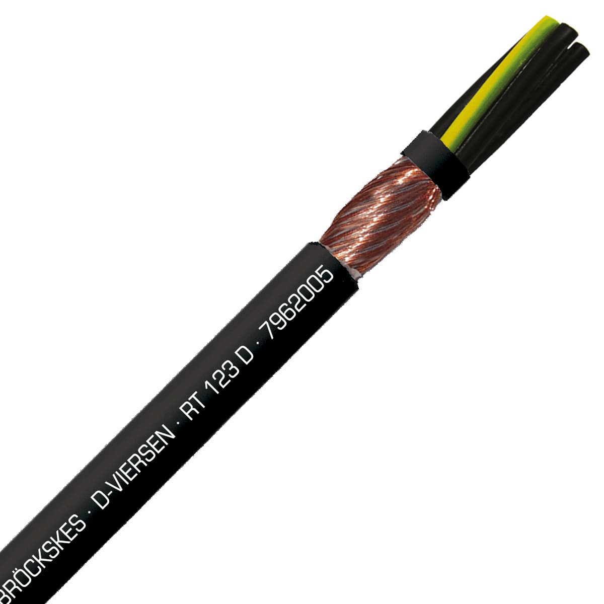 SAB 7962005 RT 123 D - 20 AWG/5c, Spiral shielded PUR rugged and dependable robot/track cable, �450� torsion 7962005 on Advantage Electric Supply
