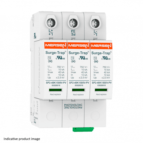Mersen 83020158 SPD Type 2, 40kA, Ucpv 1500V, YPV PV, 3 Poles, 3 Modules, Pluggable 83020158 on Advantage Electric Supply