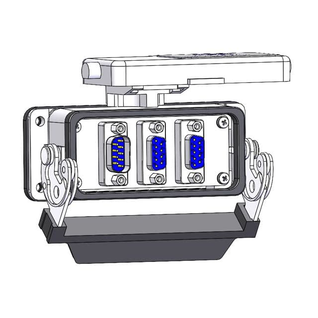 Mencom DB09M-2DB09-16 Panel Interface Connector with, 9 pin D-Sub Male to Male, and 2 x 9 pin D-sub, in a 16 housing DB09M-2DB09-16 on Advantage Electric Supply