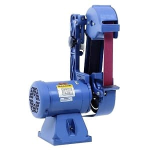Baldor Electric Company 2048-151D Belt Grinder; Stationary Abrasive Belt Grinder; 48" Belt Length; 2" Belt Nominal Width; 60Hz Nominal Frequency; 80 Grit; Single Phase; 1-1/2HP Nominal Power Capacity3600RPM Maximum Speed; Bench Top Belt Grinder Type; 115V/230V Nominal Voltage; Grinding Ap 2048-151D on Advantage Electric Supply
