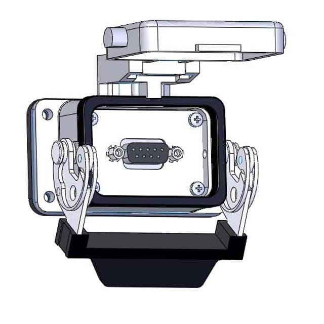 Mencom DH-DB9-06LS Panel Interface Connector with a 9 pin D-sub to a 3 pin Blue Hose connection for Data Highway, in a 06LS housing DH-DB9-06LS on Advantage Electric Supply