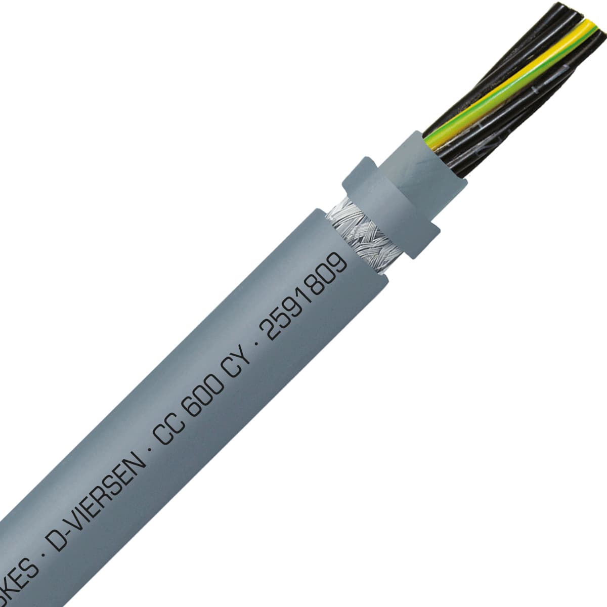 SAB 2591809 CC 600 CY - 18 AWG/9c, shielded oil resistant PVC flexible control cable, 600V, UL, CSA, VDE, CE, RoHS 2591809 on Advantage Electric Supply