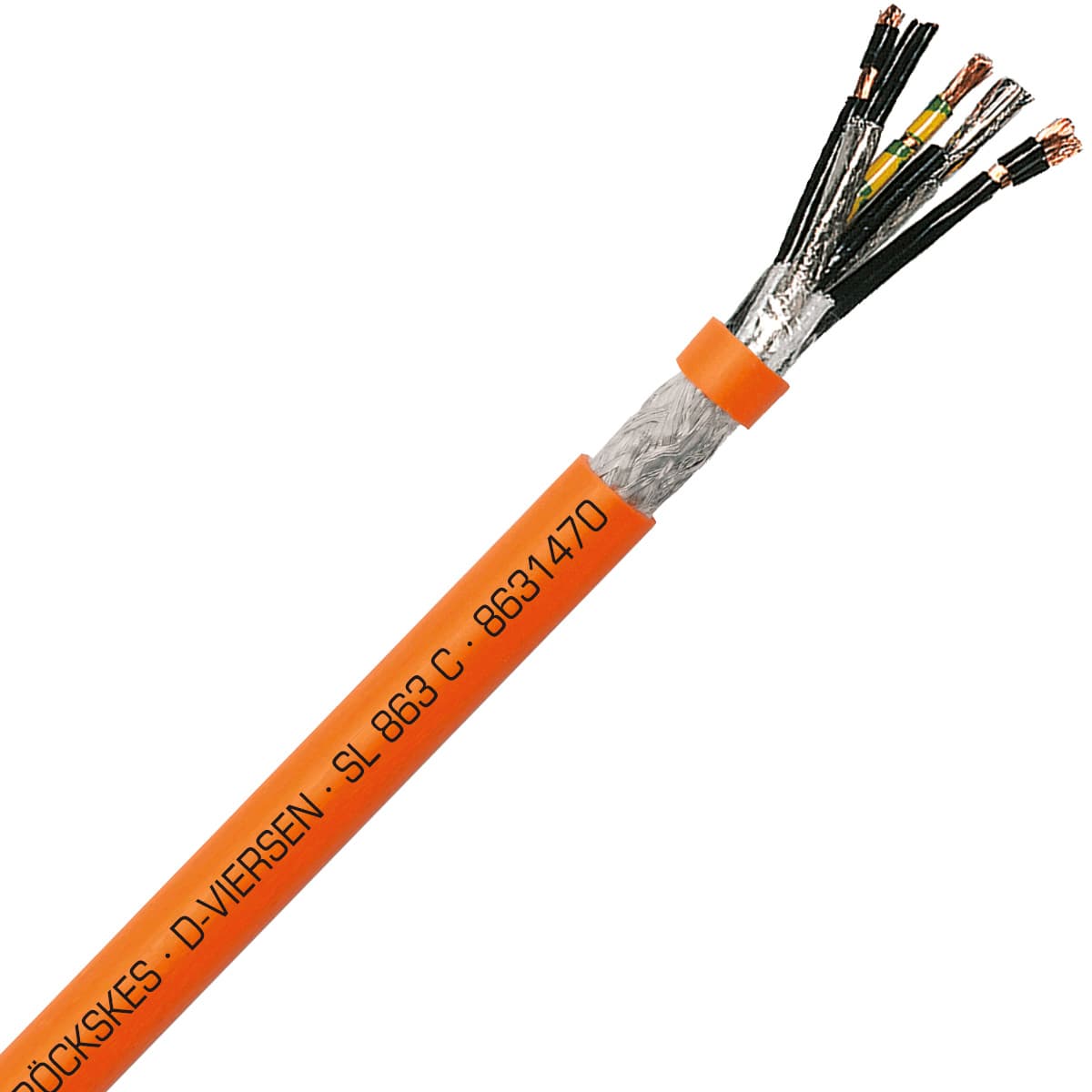 SAB 8631470 SL 863 C - 8 AWG/4c + 16 AWG/1pr, shielded low capacitance flexible servo motor feedback cable, UL, CE, RoHS 8631470 on Advantage Electric Supply
