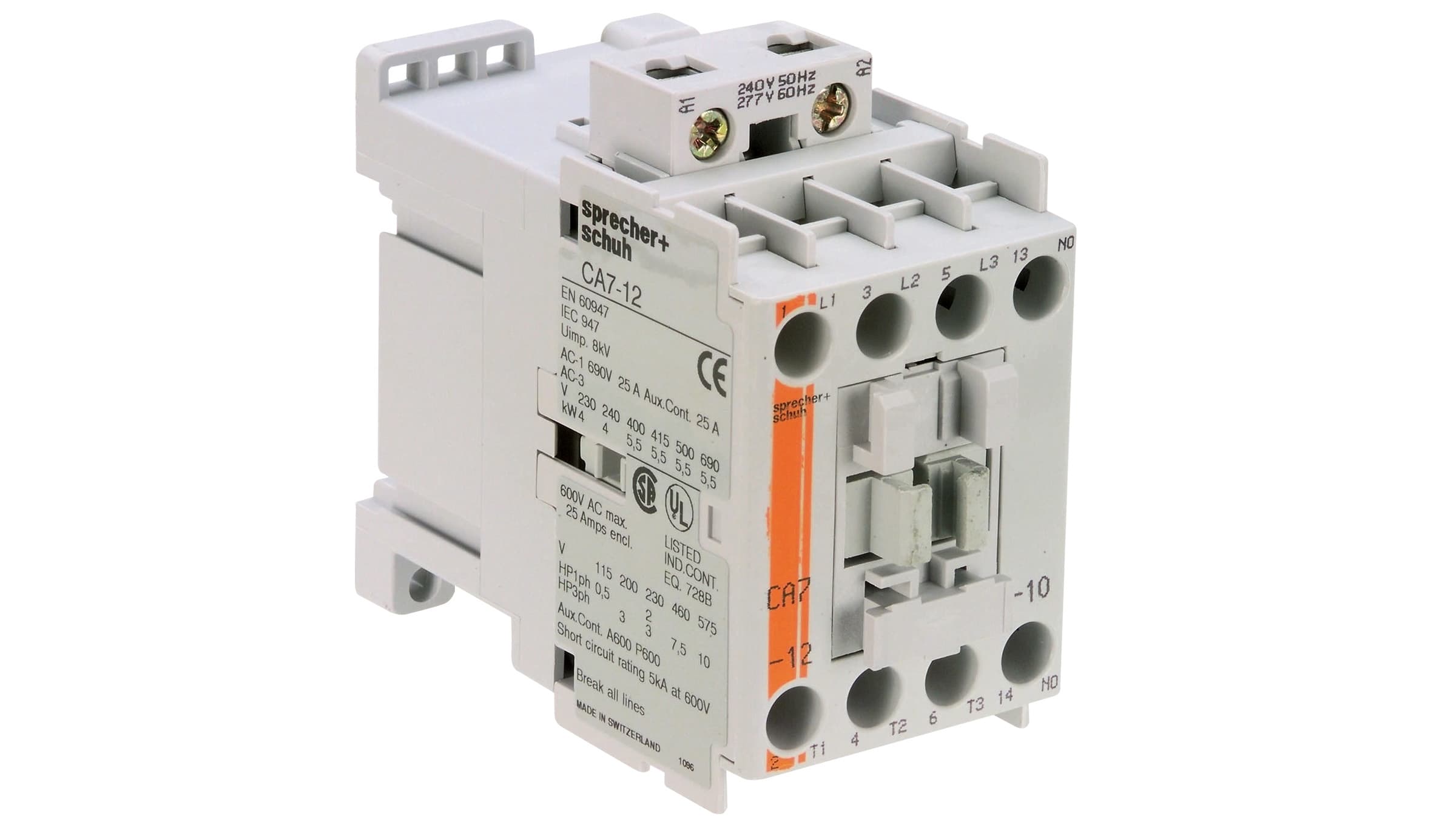 Sprecher + Schuh CA7-12-10-415 Sprecher + Schuh CA7-12-10-415 - CA7 Contactor, 12A, 400-415V 50Hz AC, 1NO CA7-12-10-415 on Advantage Electric Supply