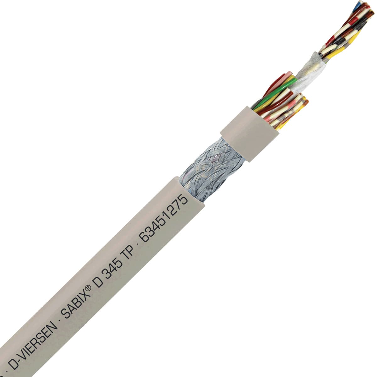 SAB 63451275 SABIX D 345 FRNC TP - 19 AWG/12pr, halogen-free flame retardant paired data cable, CE, RoHS 63451275 on Advantage Electric Supply
