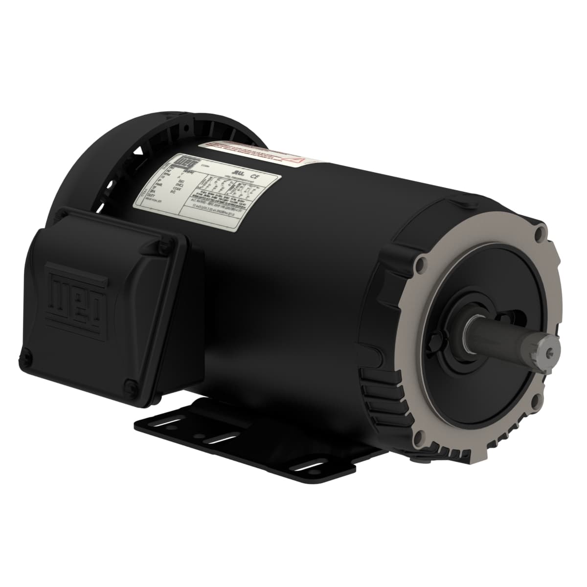 WEG 00112ET3E145TC-S Rolled Steel NEMA Premium Efficiency 1 HP 6P 143/5TC 3Ph 230/460//190-220/380-415 V 60 Hz IC411 - TEFC - Foot-mounted 00112ET3E145TC-S on Advantage Electric Supply