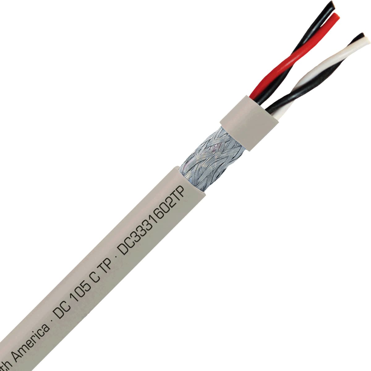 SAB DC3331602TP DC 105 C TP - 16 AWG/2pr, shielded flexible oil resistant data pair cable, UL, CSA, CE, RoHS DC3331602TP on Advantage Electric Supply