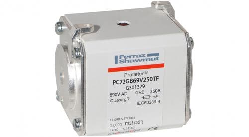 Mersen G301329 G301329 Mersen - Square Body High-Speed Fuse Protistor® Size 72 gR 690VAC IEC 250A With Striker Flush ends metric threads G301329 on Advantage Electric Supply