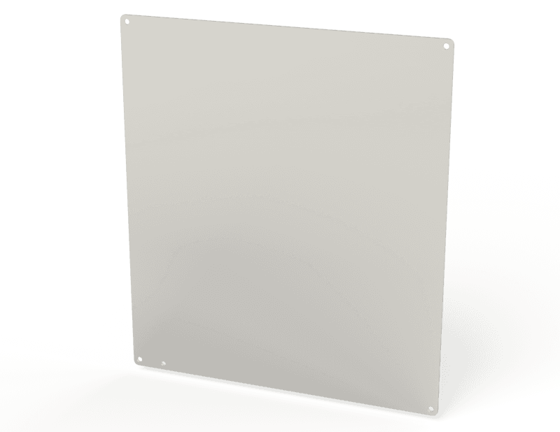 Saginaw Control SCE-18P16AL Subpanel, Flat Aluminum, Height:16.88", Width:14.88", Depth:0.08", SCE-18P16AL on Advantage Electric Supply