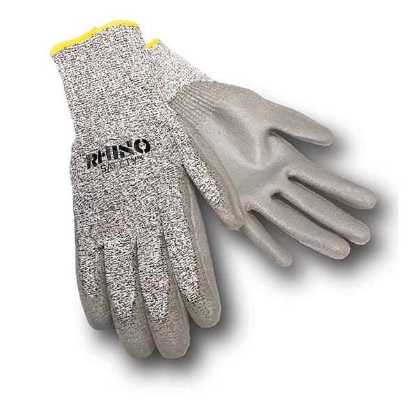 NSI Industries GLV-500M GLV-500M NSI - Rhino Safety Gloves, Cut Level A2, Grey Nitrile Coated Palm, 13Gage Bk/Wt Hppe, Ce En388-4X44D - Medium GLV-500M on Advantage Electric Supply
