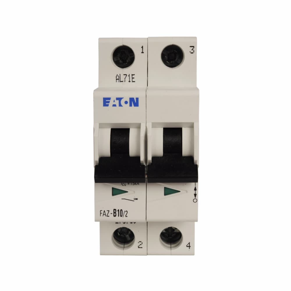 Eaton FAZ-C32/2 Eaton FAZ supplementary protector,UL 1077 Industrial miniature circuit breaker - supplementary protector,Medium levels of inrush current are expected,32 A,15 kAIC,Two-pole,5-10X /n,50-60 Hz,Standard terminals,C Curve FAZ-C32/2 on Advantage Electric Supply