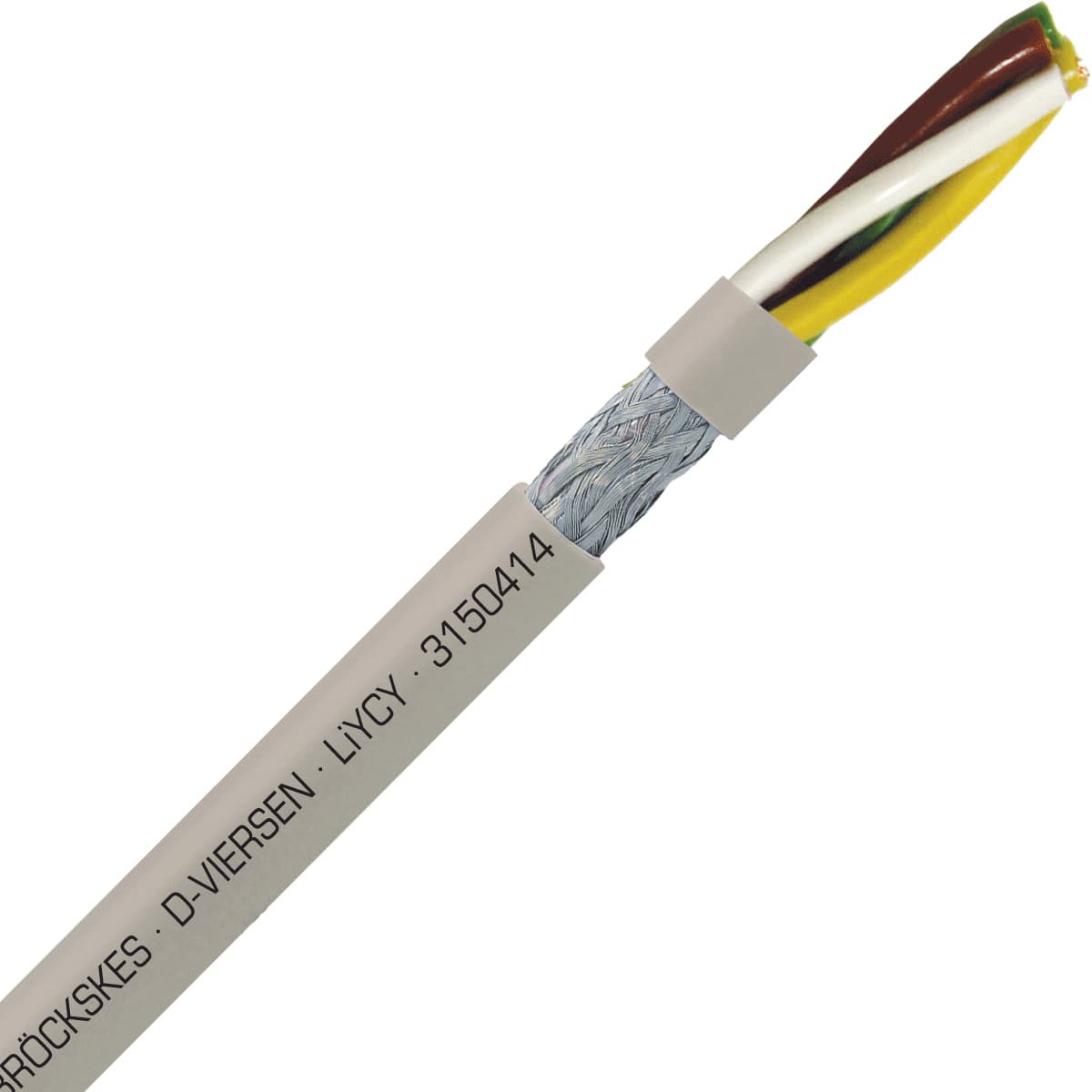 SAB 3150414 LiYCY - 26 AWG/4c, shielded multi-conductor signal and control PVC cable with DIN color code 3150414 on Advantage Electric Supply