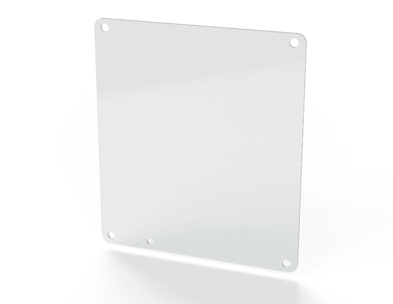 Saginaw Control SCE-8P8C Subpanel, Flat, Height:6.00", Width:6.75", Depth:0.08", Powder Coated White. SCE-8P8C on Advantage Electric Supply