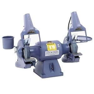 Baldor Electric Company 8107WD Bench Grinder; Deluxe Industrial Grinder; 2.4A/4.8A Nominal Current; 3/4" Nominal Arbor Diameter; Cast Iron Body Material; 8FT Cord Length; 60Hz Nominal Frequency; 36 and 60 Grit12.99" Nominal Height; Includes 36 and 60 Grit Grinding Wheel, Cast Iron Exha 8107WD on Advantage Electric Supply