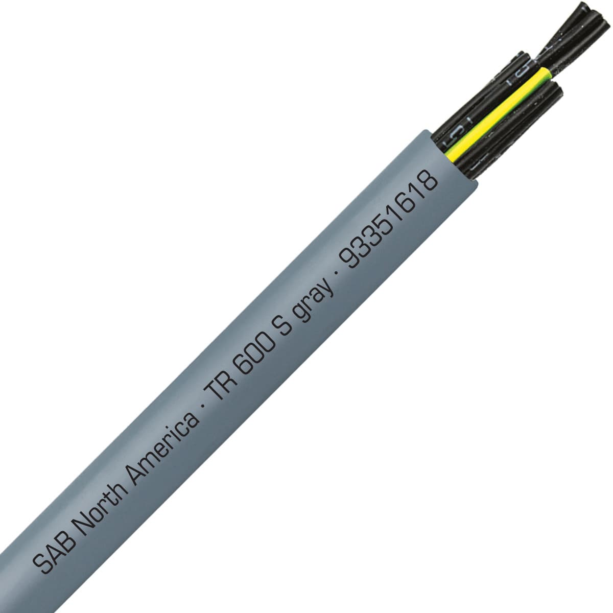 SAB 93351618 TR 600 S gray - 16 AWG/18c, oil resistant flexible exposed run tray cable, UL, CSA, WTTC, NFPA 79, CE, RoHS 93351618 on Advantage Electric Supply