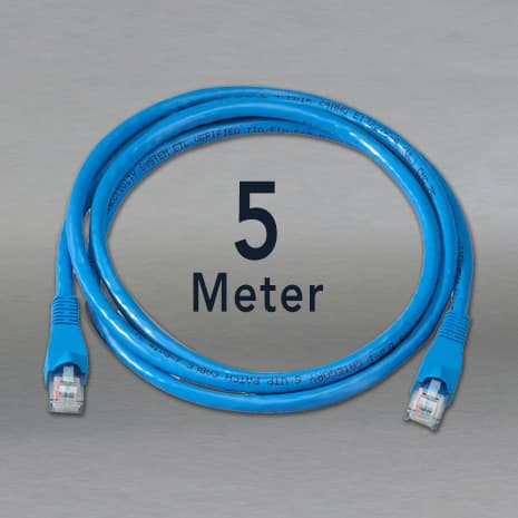 DINSpace LV5EPC05MST-B-BLU Unshielded CAT 5e Patch Cable, RJ45-RJ45 with Boots, Blue, 5 Meter. LV5EPC05MST-B-BLU on Advantage Electric Supply