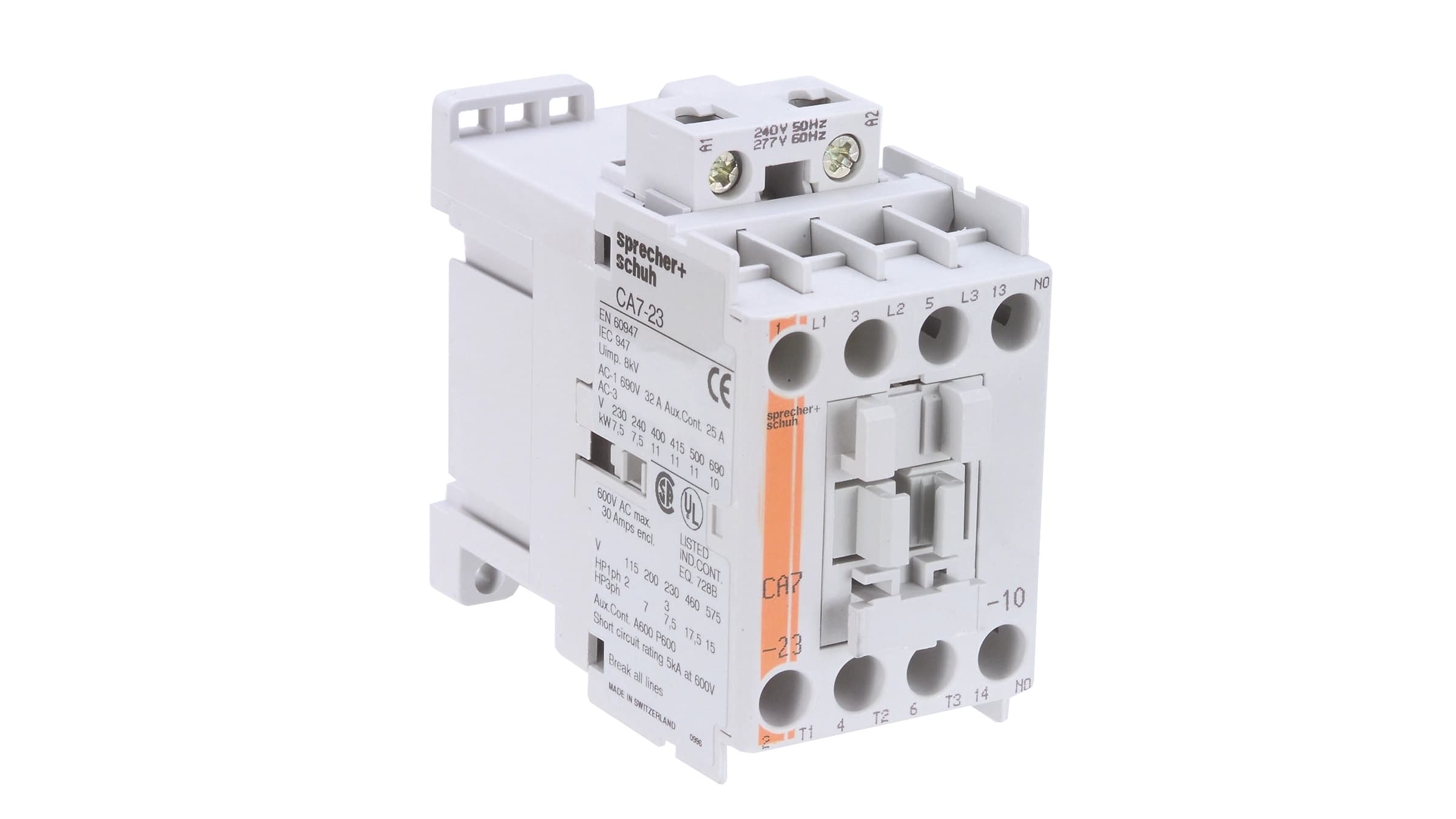 Sprecher + Schuh CA7-23-01-24Z Sprecher + Schuh CA7-23-01-24Z - CA7 Contactor, 23A, 24V 50/60Hz AC, 1NC CA7-23-01-24Z on Advantage Electric Supply