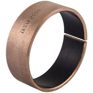 Leeson EGB0810-E40-B Sleeve Bearing; 8MM Nominal Bore; 10MM Nominal Outside Diameter; 10MM Length Thru Bore; Bushing No Flange Split Profile; Bronze Backing | Bronze Inner Structure | PTFE Lead Overlay; Metal Polymer Composite E40-B Material EGB0810-E40-B on Advantage Electric Supply